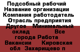 Подсобный рабочий › Название организации ­ Компания-работодатель › Отрасль предприятия ­ Другое › Минимальный оклад ­ 15 000 - Все города Работа » Вакансии   . Кировская обл.,Захарищево п.